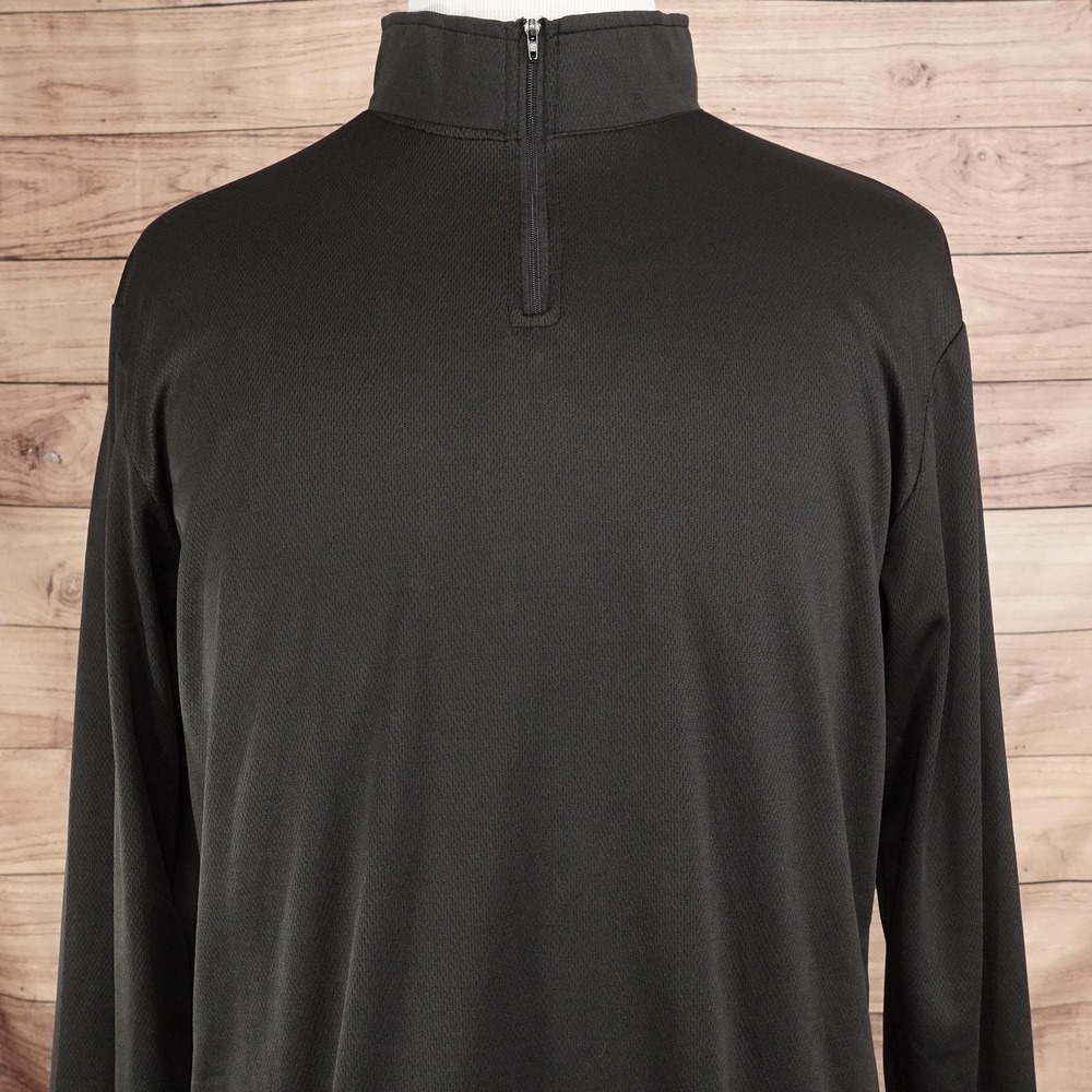 Real Essentials Pullover Mens L Black 1/4 Zip Long Sleeve Lightweight